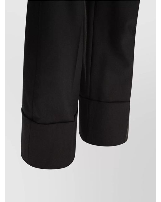 Valentino Garavani Black Virgin Wool Straight-Leg Tailored Trousers