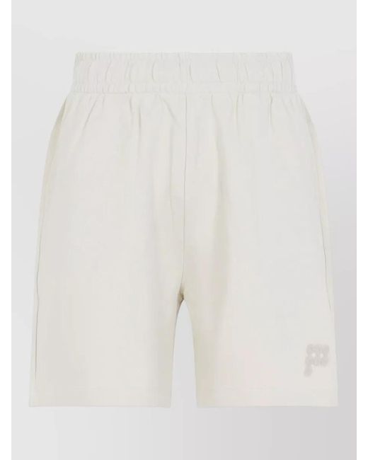 PANGAIA White Mid Length Shorts Side Pockets for men
