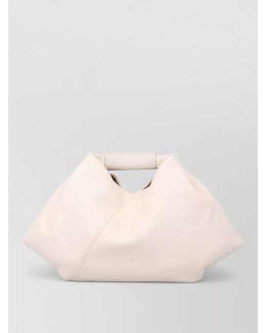 MM6 by Maison Margiela Natural Mini Japanese Grainy Leather Clutch Bag