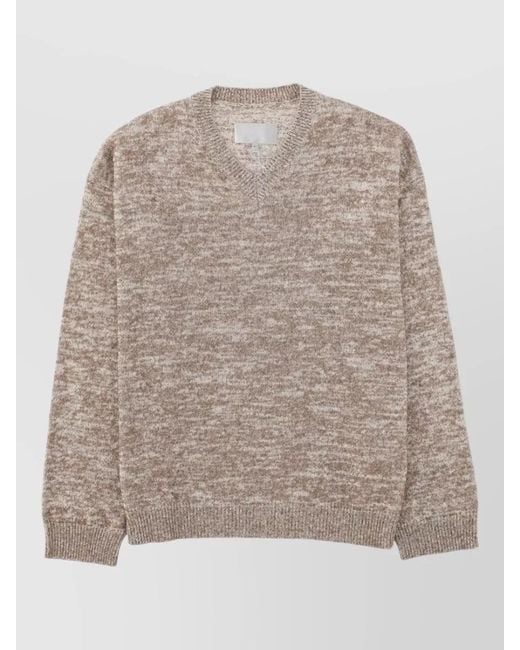 Maison Margiela Natural V Neck Wool Sweater Regular Fit for men