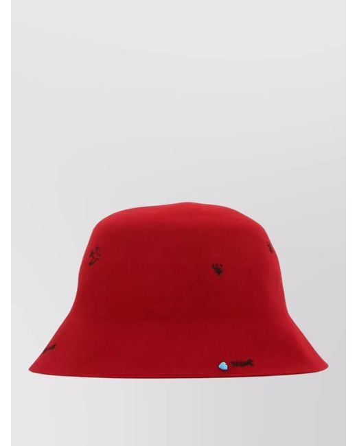 SUPERDUPER Freya Felt Bucket Hat Embroidered Brim for men