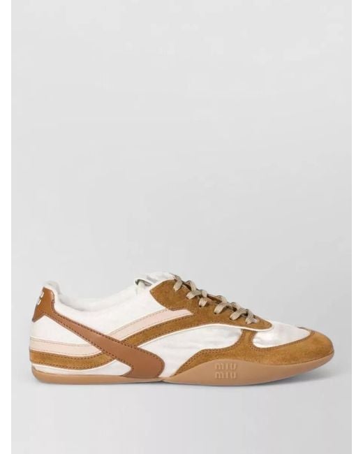 Miu Miu Multicolor Paneled Leather Low-Top Sneakers