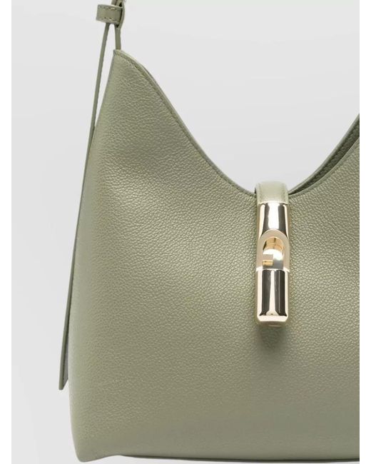 Furla Green Shoulder Bag Adjustable Strap Top Handle