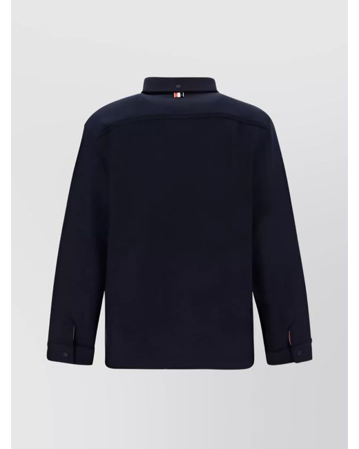Thom Browne Blue Oversized Herringbone Shirt for men