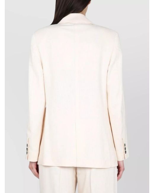 MSGM White Viscose Drawstring Blazer