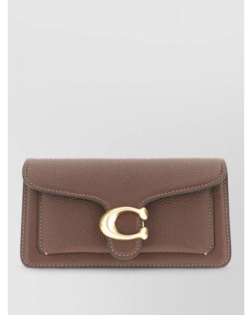 COACH Brown Chain Clutch Bag Tone Hardware