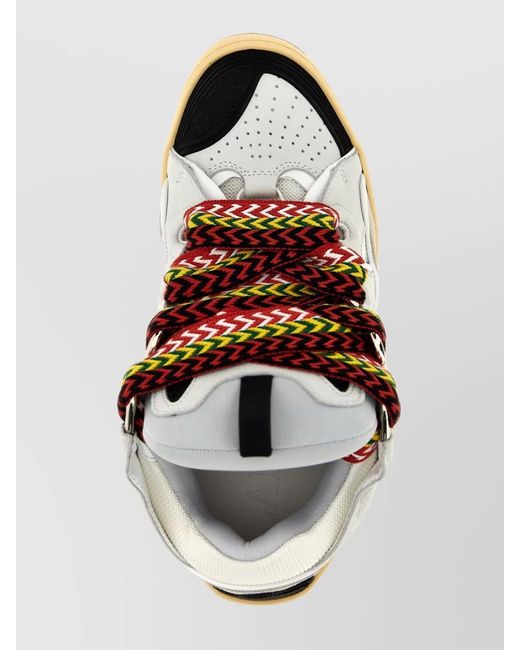 Lanvin Multicolor Leather Panelled High-Top Sneakers for men