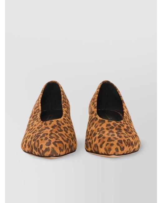 Isabel Marant Brown Leopard-Print Calfskin Leather Pointed-Toe Kitten-Heel Pumps