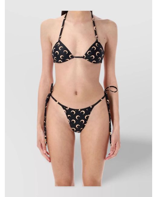 MARINE SERRE Natural Moon Bikini Halter Neck