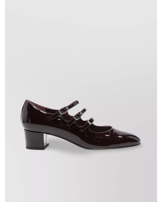 CAREL PARIS Multicolor Leather Block Heel Pumps With Round Toe