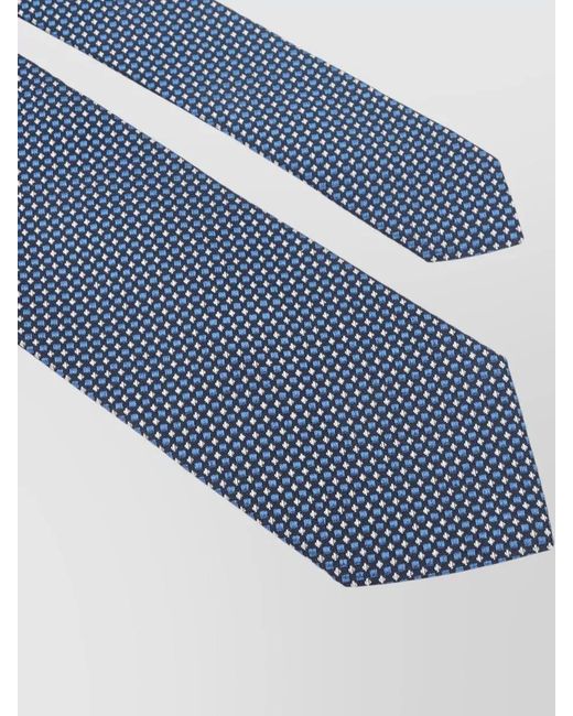 Lanvin Blue Circle Dot Silk Tie Slim Design for men
