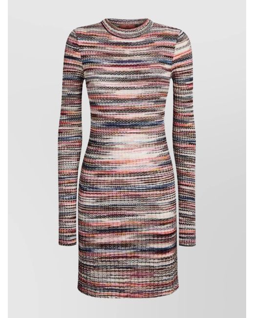 Missoni Pink Striped Knitted Mini Dress
