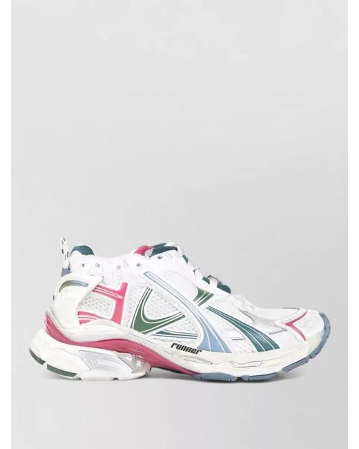 Balenciaga Metallic Runner Sneakers Mesh Upper Rubber Sole