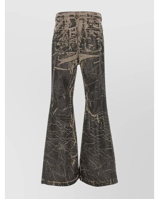 Rick Owens Gray Denim Wide-Leg Trousers for men