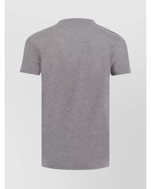 Dolce & Gabbana Gray Cotton Ribbed Crew Neck Short Sleeve T-Shirt for men