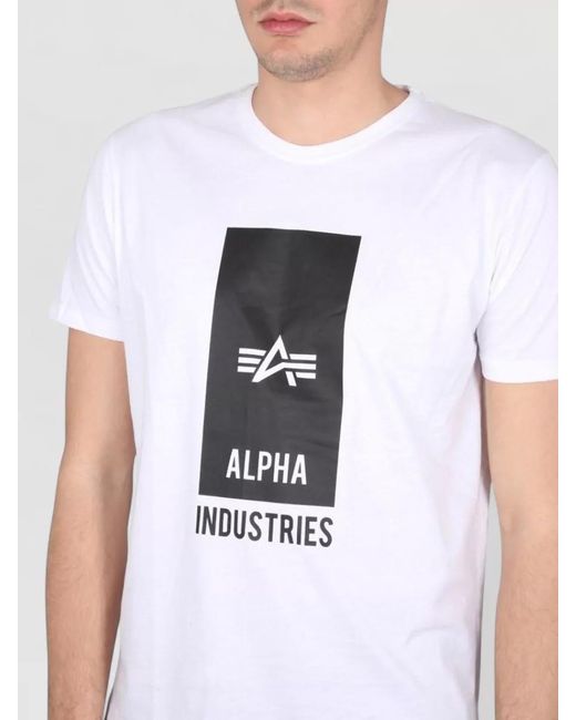 Alpha Industries Blue Logo Graphic Short Sleeve Crew Neck T Shirt for men