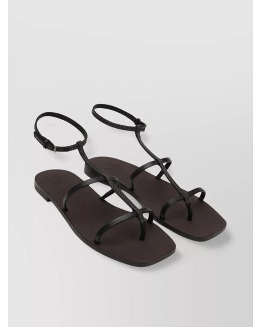 Brunello Cucinelli Multicolor Precious Strap Flat Sole Open Toe Sandals