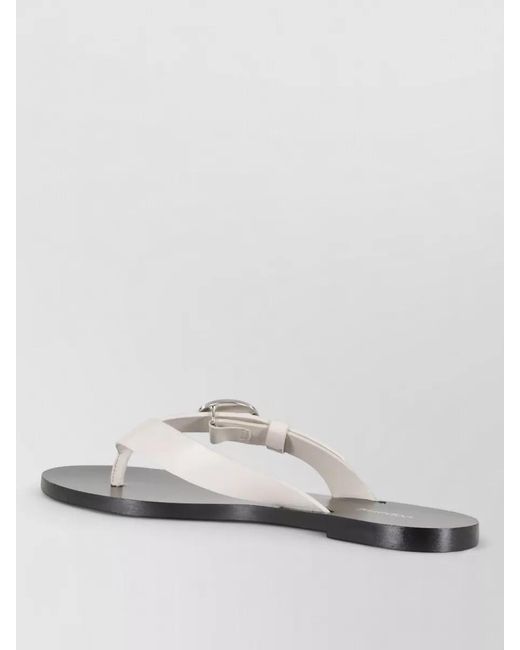 Coperni White Leather Thong Sandals