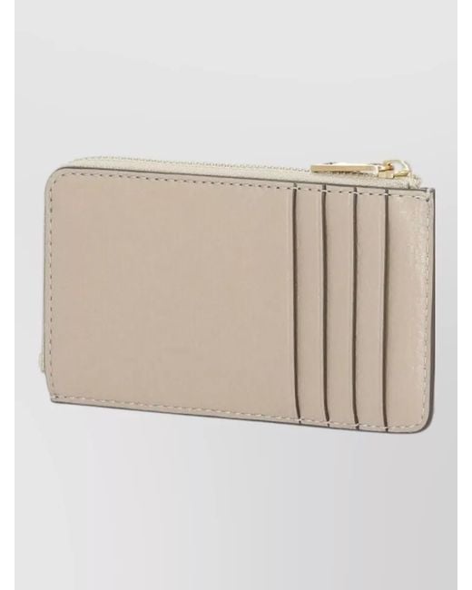 Tory Burch Natural Quilted Leather Card Holder