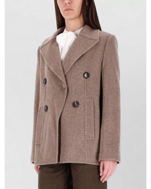 Tory Burch Brown Wool Double-Breasted Blazer