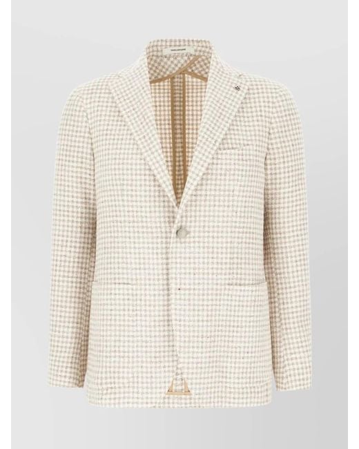 Tagliatore Natural Embroidered Stretch Blazer for men