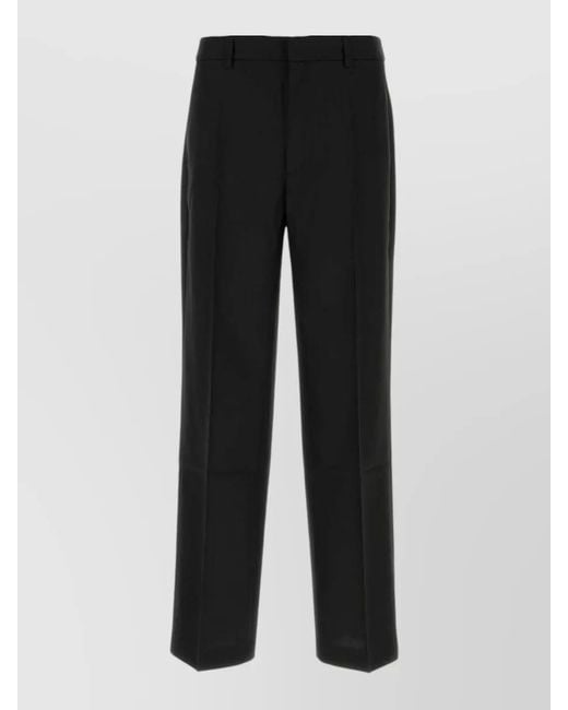 Séfr Black Polyester Blend Jeon Trousers Front Crease for men