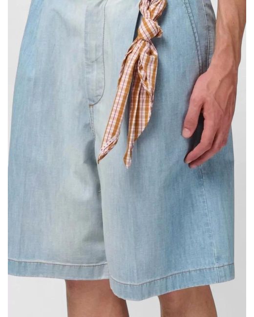 Marni Blue Denim Bermuda Shorts Cargo Pockets for men