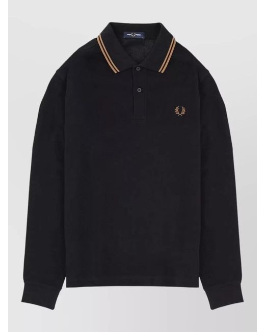 Fred Perry Blue Cotton Logo Polo Shirt for men
