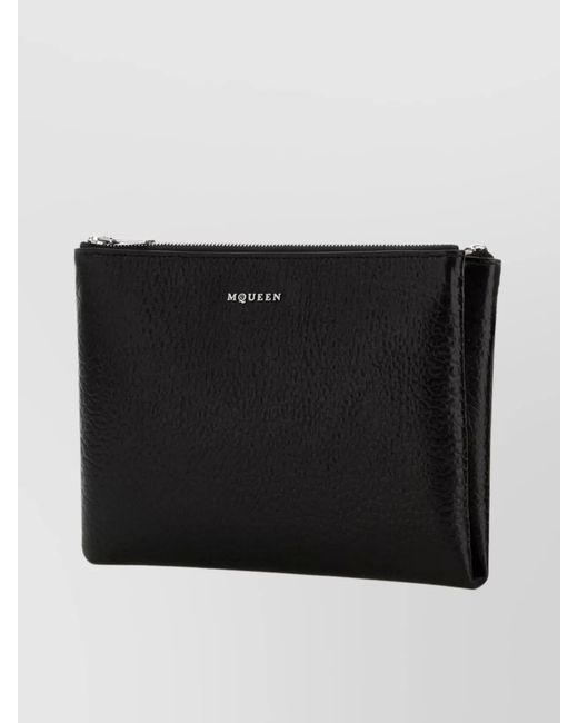 McQueen Black Leather Pouch
