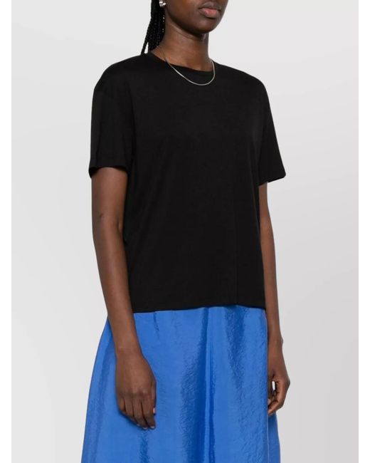 Totême Black Crew Neck Short Sleeve T-Shirt