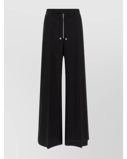 Rick Owens Black Concordians Tailored Flannel Wide Pants
