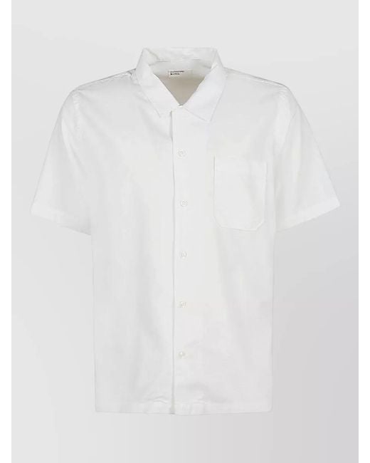 Universal Works White Oxford Road Shirt Chest Pocket Collar for men