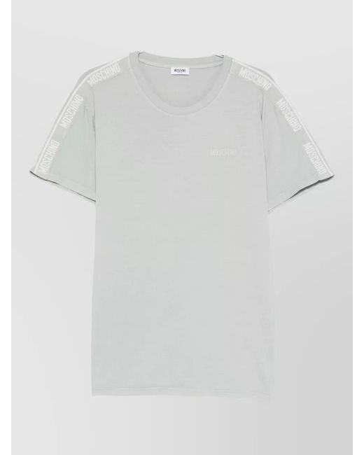 Moschino White Silk Nylon Top Round Neck Short Sleeves for men