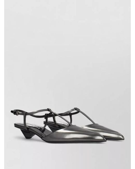 Prada White Leather Flat Sandals