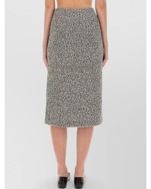 Tory Burch Gray Tweed Skirt High Waist Knee Length