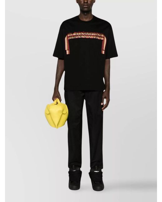 Lanvin Black Cotton-Blend Tapered Biker Trousers for men