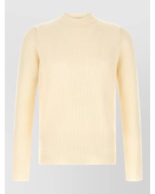 Zanone Natural High Neck Lightweight Long Sleeve Rib Knit for men