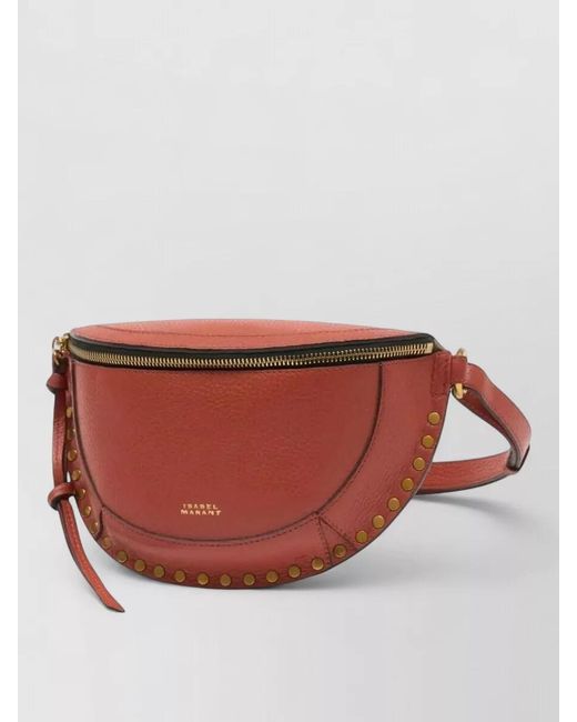 Isabel Marant Pink Skano Leather Belt Bag Studs Strap