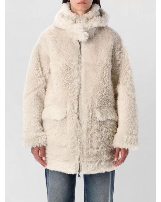 Urbancode Natural Reversible Hooded Faux Fur Parka Coat