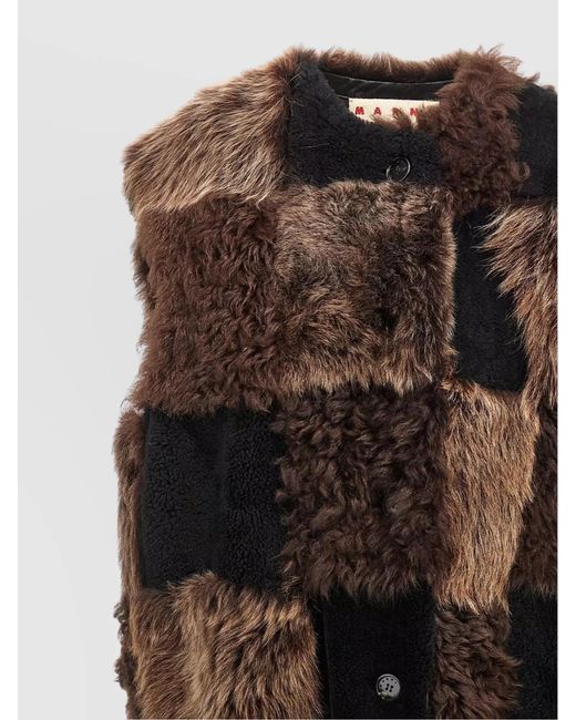 Marni Black Shearling Long Vest