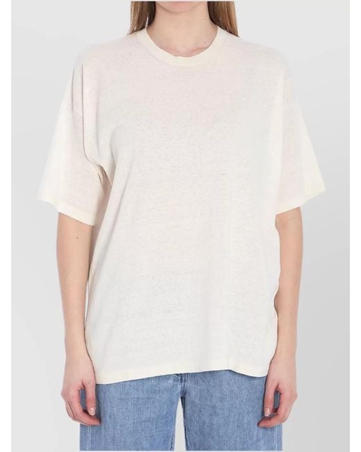 The Row White Silk Knit Crewneck T-Shirt