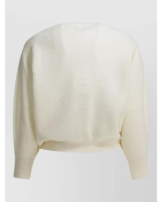 Sa Su Phi White Knitwear Crew Neck Long Sleeves Silhouette