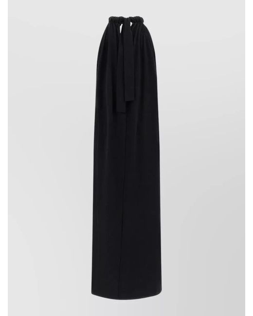 Nude Black Cotton Sleeveless Halterneck Maxi Dress