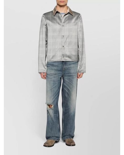 DIESEL Gray Silk Blazer for men
