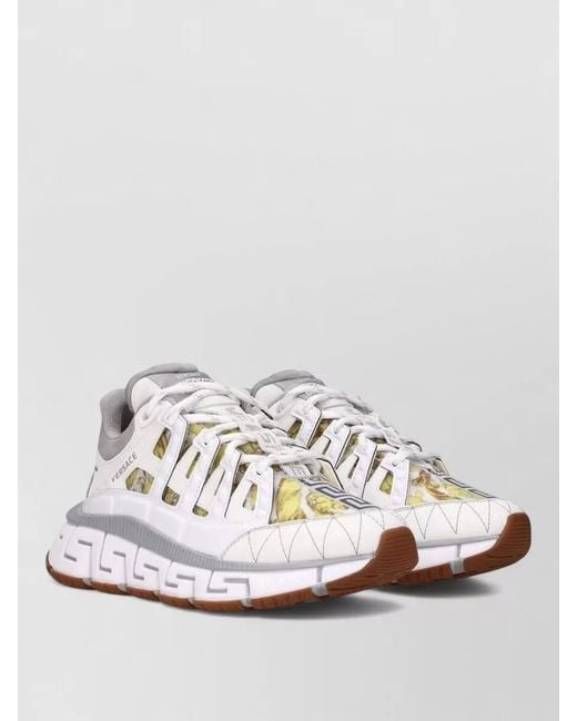 Versace White Leather Low-Top Sneakers