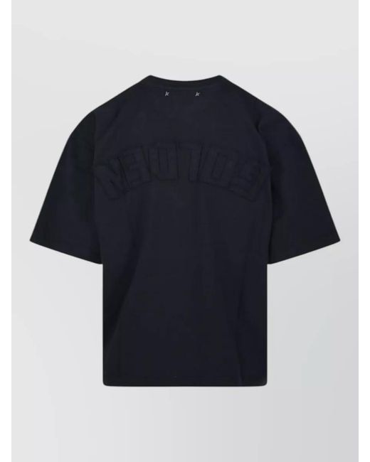 Golden Goose Deluxe Brand Blue Logo Patch T Shirt Crew Neck