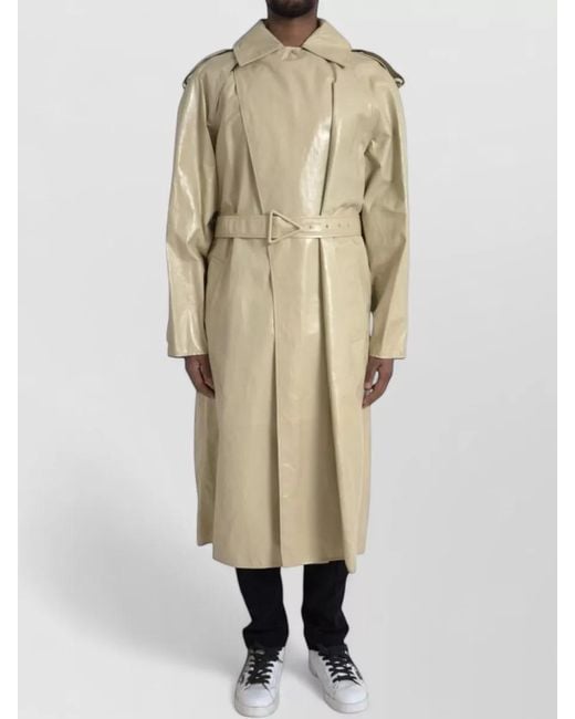 Bottega Veneta Natural Lambskin Trench Coat Belted Hooded Long for men