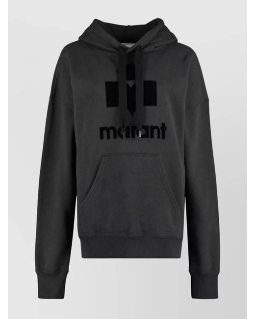 Isabel Marant Black Ribbed Hooded Sweatshirt