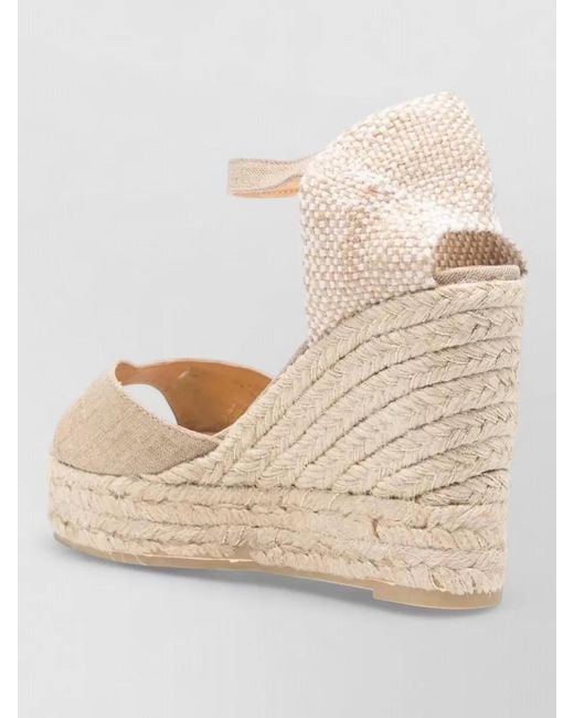 Castaner Natural Ankle-Strap Platform Espadrilles
