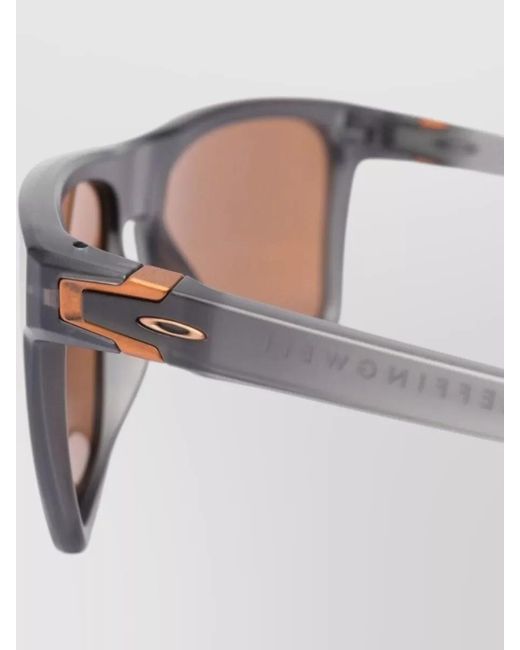 Oakley Brown Sunglasses Metal Accents Square Frame Tinted Lenses